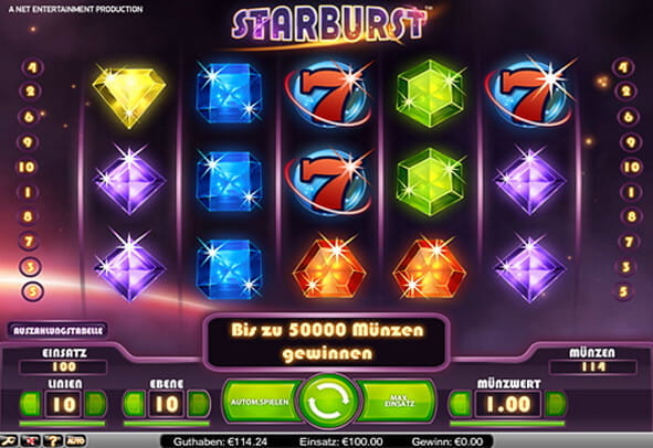 Pr?v at spille Starburst online, hvor der er flere eksempler p? gratis pr?veversioner hos de bedste danske casinoer