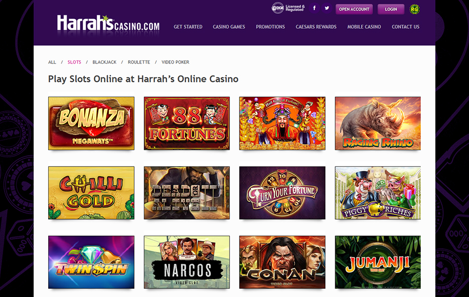 Online slots at Harrah's Casino in New Jersey