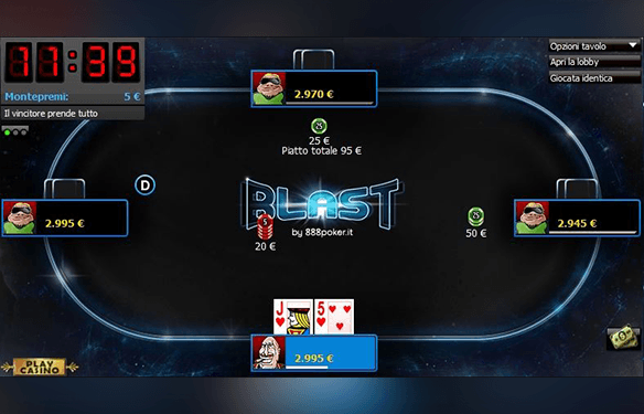 Un tavolo Blast di 888poker.