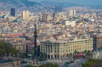 A high up shot of Barcelona, Spain.